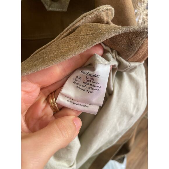 Vintage Distressed Leather Suede Barn Coat Mens Size Large - Picture 5 of 6